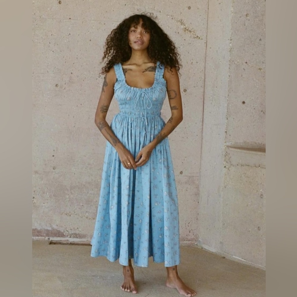 Doen Emmaretta dress in SKY BOUTON DE ROSE